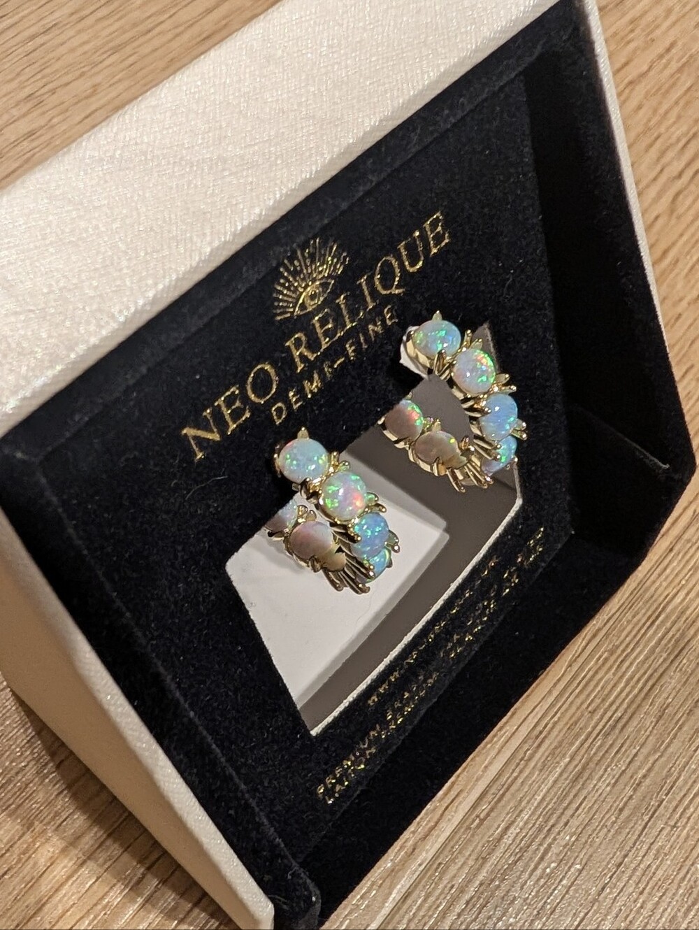Neo Relique 8pc Jewelry Lot; Featuring Opal Rings, Earrings & Necklaces - Picture 4 of 16